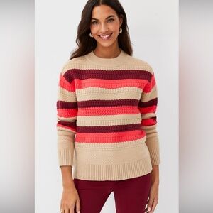 NWT Ann Taylor Striped Mixed Stitch Sweater Size L